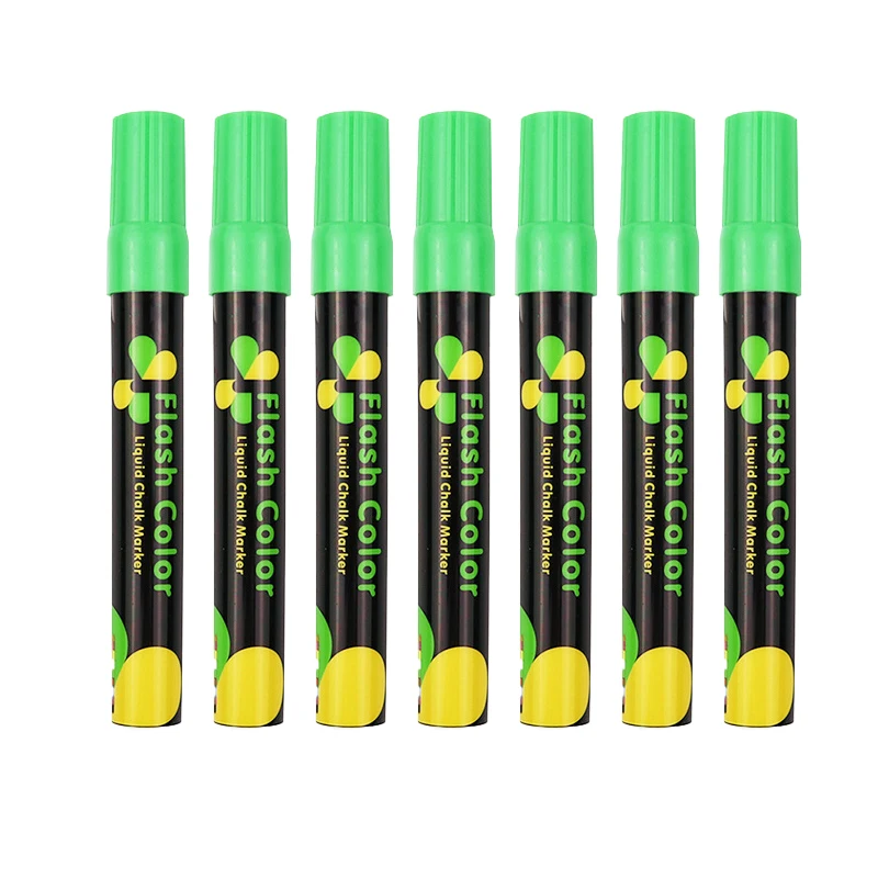 7/9 Stuks Vloeibaar Krijt Uitwisbare Markeerstift Whiteboard Graffiti Led Advertentie Krijtbord Fluorescerende Marker Pen Art Supplies: green