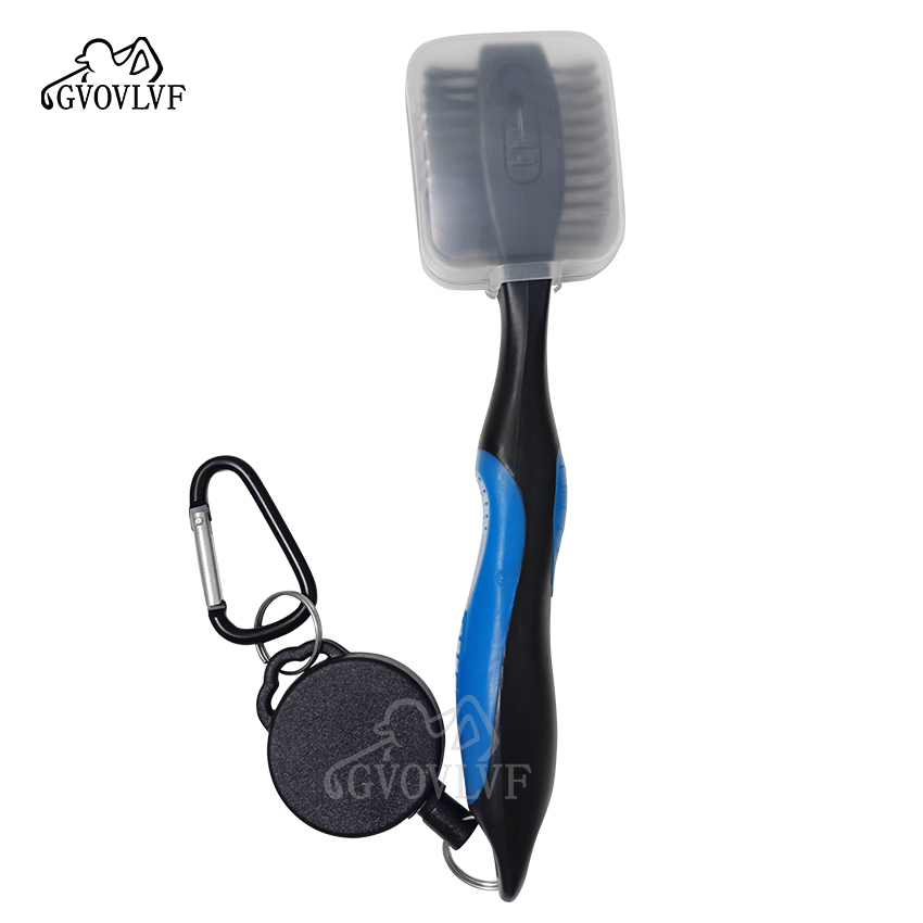 Escova de limpeza de tacos de golfe com ponta retrátil para limpeza de ranhuras, ferramenta de limpeza de grandes dimensões para ferros de madeira e acessórios de sapatos: Verde