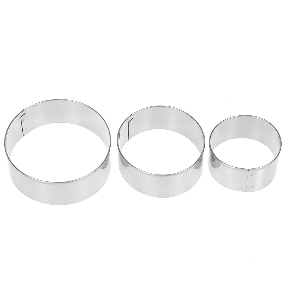 3 Stks/set Hart Ronde Vorm Cookie Cutter Cake Decorating Fondant Sugarcraft Candy Cupcake Biscuit Mold Diy Bakken Tool: Round