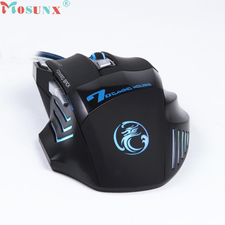 Top Mosunx 3200DPI LED Optical 7D USB Wired Gaming Game Mouse Pro Gamer Tech Adjustable DPI Mice