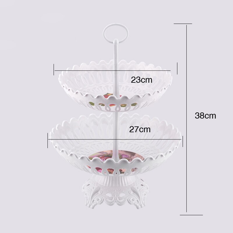 Modern home style multi-layer fruit basket plate: 2 tier