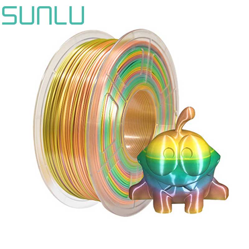 Sunlu 3D Filament Zijde Regenboog 1.75Mm 1Kg Voor Fdm Printer Glanzende Kleur Zijde Gevoel Pla Filament Zijde Textuur afdrukken Materialen