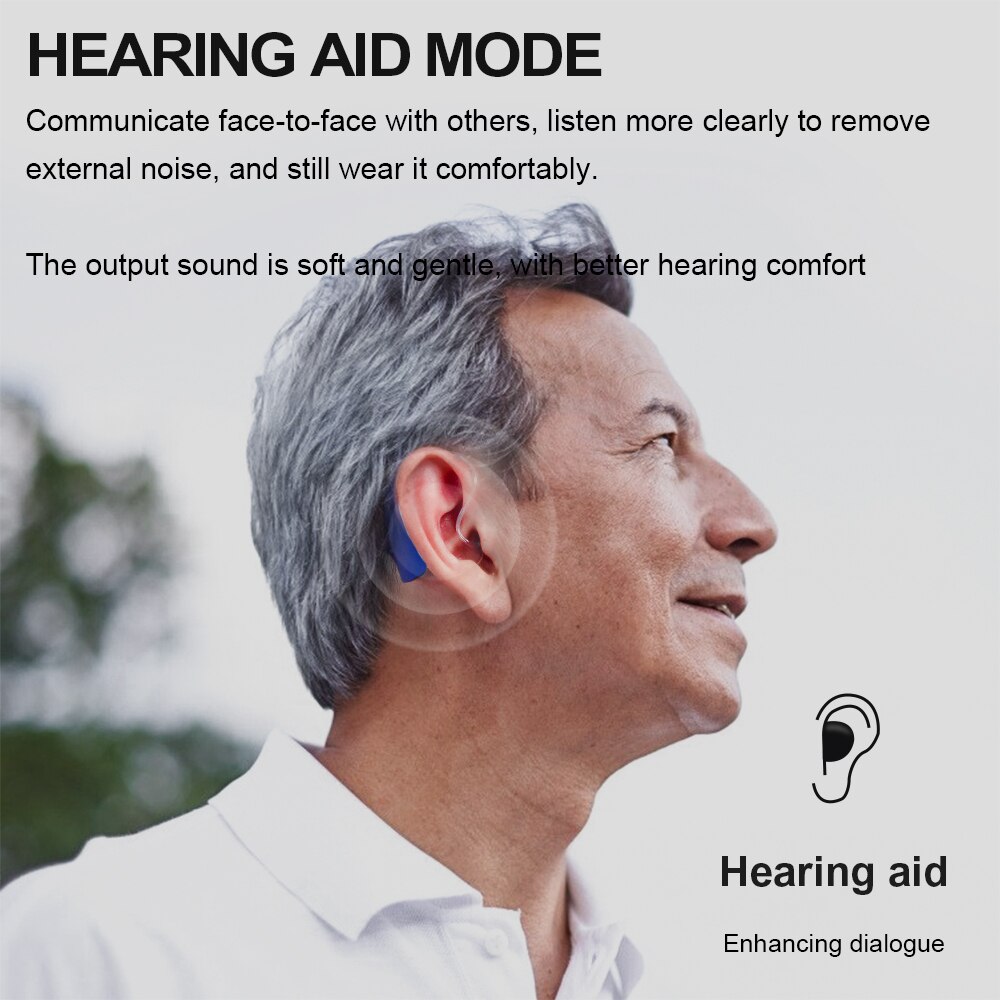 Bluetooth 5.0 Onzichtbare Oplaadbare Gehoorapparaat Digitale Audifonos Oor Geluid Versterker Enhancer Слуховой Аппарат Call Music
