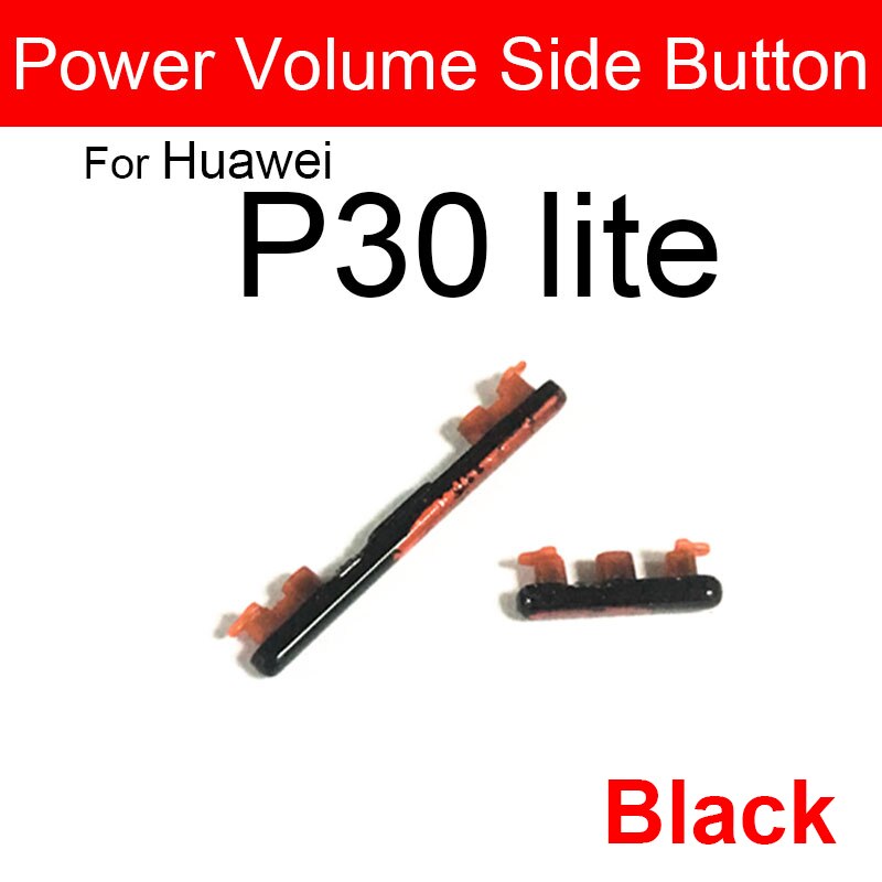 Bouton latéral de commande de Volume d&#39;alimentation pour Huawei P30 P30Pro P30 Lite, pièces de réparation: P30 Lite Black