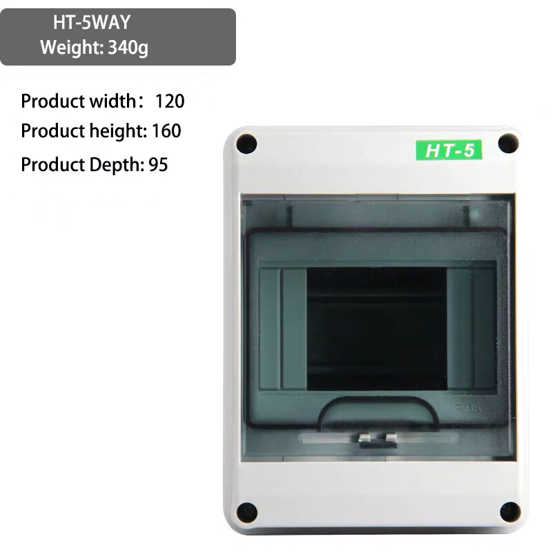 HT series 5/8/12/15/18/24 shape, household lighting, distribution box mcb junction box waterproof abs abs + pc plastic: HT-5WAY