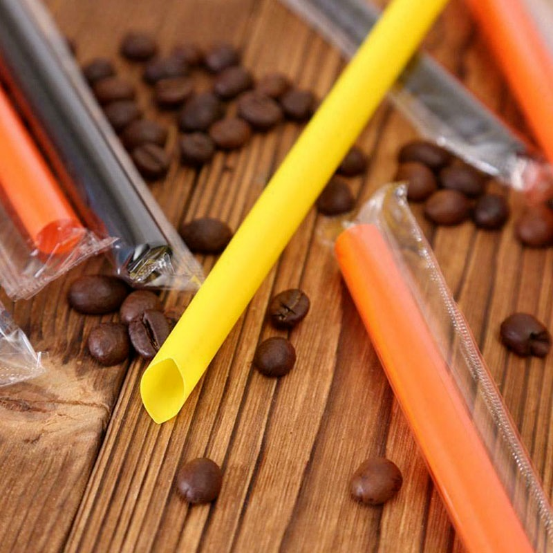 100 Stuks Wegwerp Rietjes Multicolor Grote Brede Milktea Milkshake Plastic Rietje Voor Party Bruiloft Benodigdheden Bar Accessoires