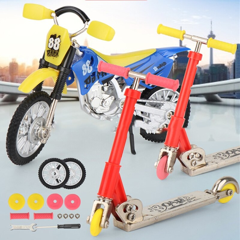 Mini moto de dedo de aleación de Metal, Scooter de dos ruedas, para niños U50F