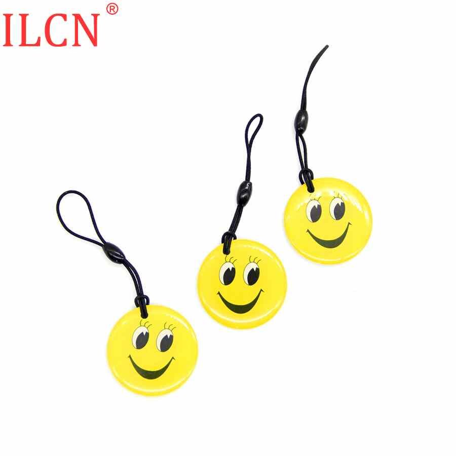 Uid S50 1K 13.56Mhz Veranderlijk Herschrijfbare Nfc Card Circulaire Dropping Lijm Cartoon Trinket Sleutelhanger Fob Token Tag rfid Key Card 1