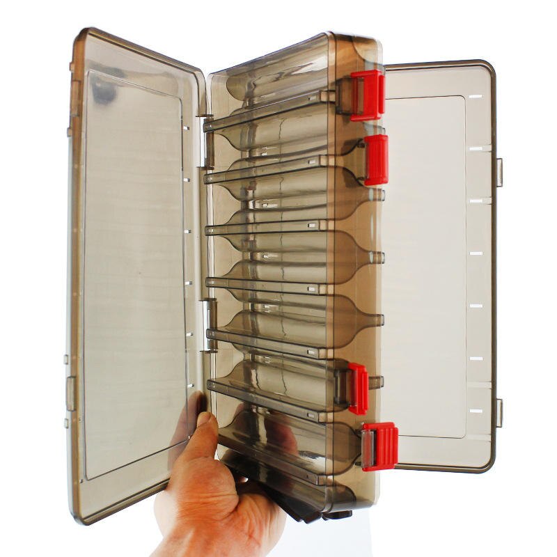 Double layer Fishing Tackle Box 10/14 Compartments Fishing Lures Baits Hook Lines Tools Storage Case Fishing Tools Pesca Boxes