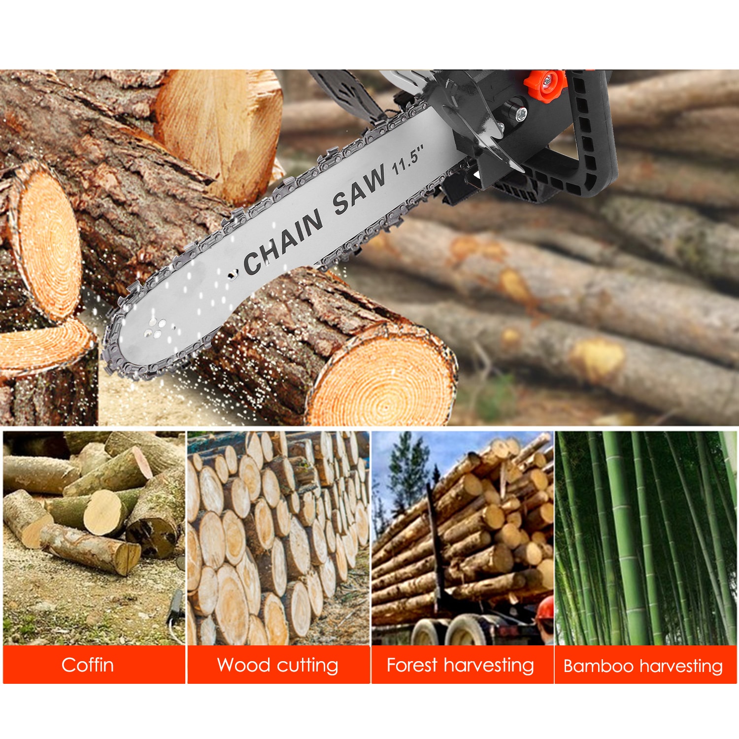 11.5 Inch Chainsaw Bracket Set DIY Electric Saw Angle Grinder to Electric Chain Saw Converter Household Electric Saw Logging Saw