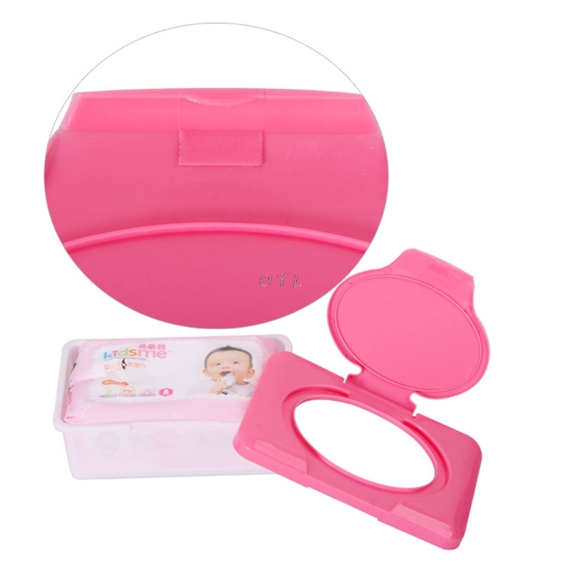 Pink Dry Wet Tissue Paper Case Baby Wipes Napkin Storage Box Plastic Holder Container