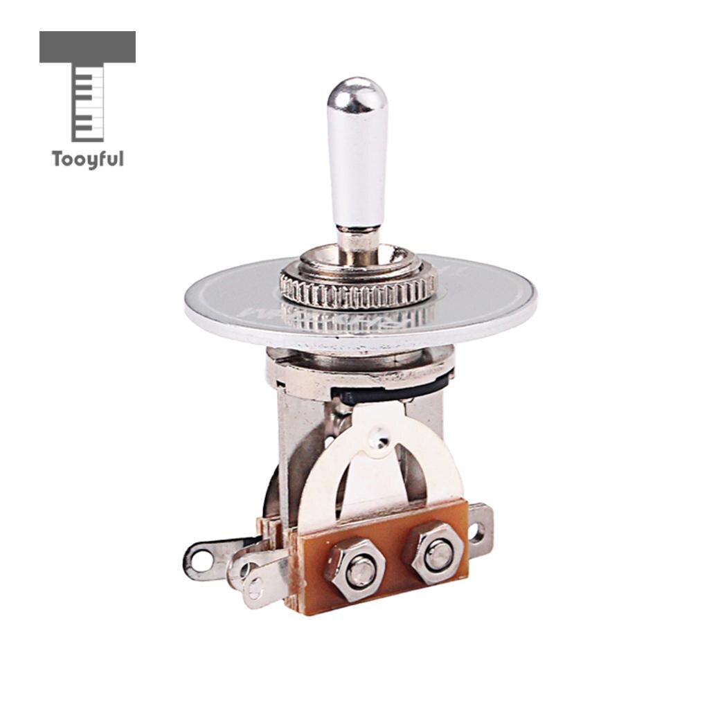 Tooyful Electric Guitar 3 Way Toggle Switch with Rhythm Treble Washer Ring Set Musical Intrument Parts: Silver 