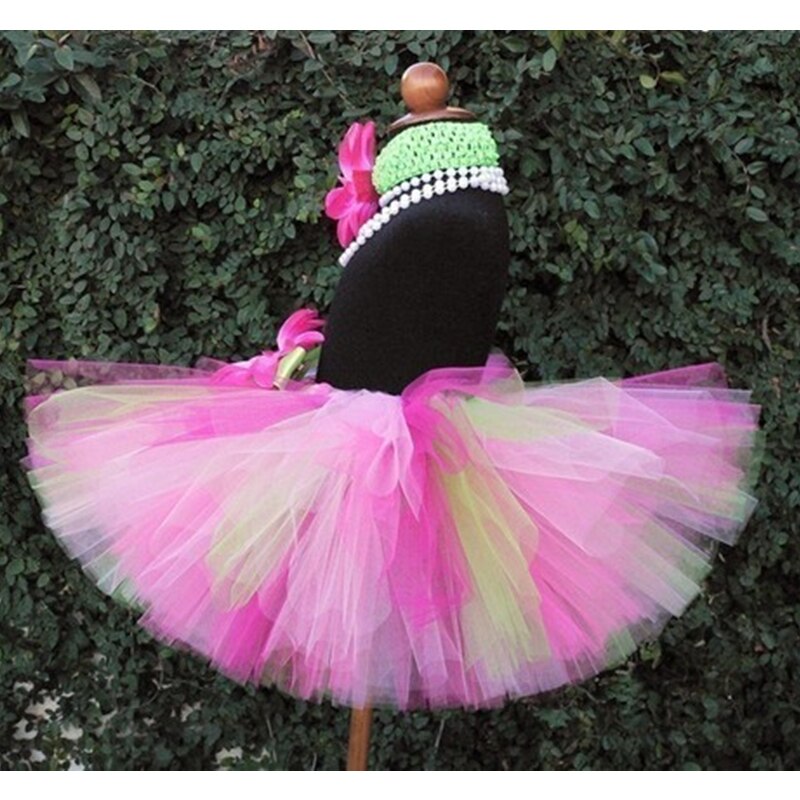 Summer Princess Girls Kids Tulle Super Fairy Dresses Rainbow Flower Party Tutu Dress Children Mesh Puffy Birthday Vestidos Cloth main image 1