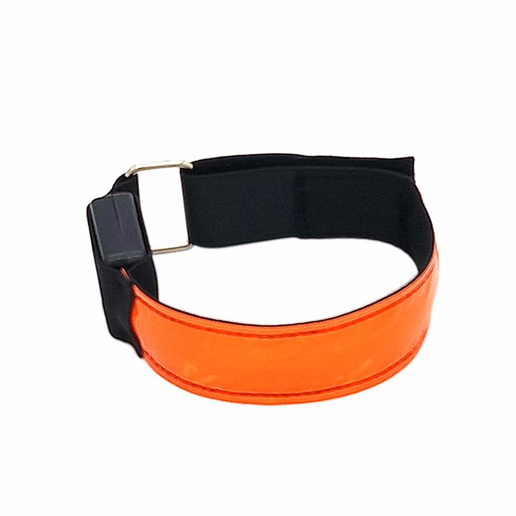 4-Pack Outdoor Sport LED Slap Armband Lights Glow Band Strap Wrist Support Brace Wraps Guard For Running Cycling Jogging#g4: Orange