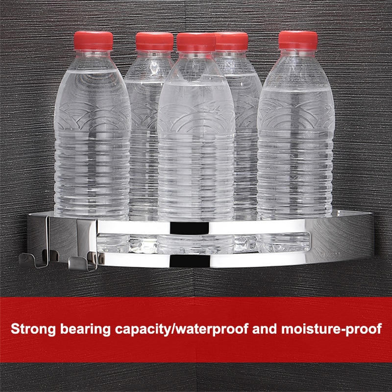 Bathroom Shower Shelf Rack Wall Mounted Shower Shelf Corner Drain Wall Mounted Stainless Steel Basket Storage Rack No Drill