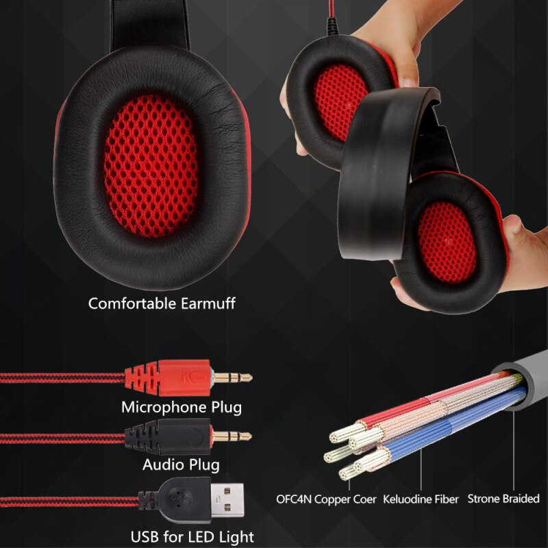 Gaming Headset - Wired Stereo Bass - With Mic - For PC, PS4, PS5