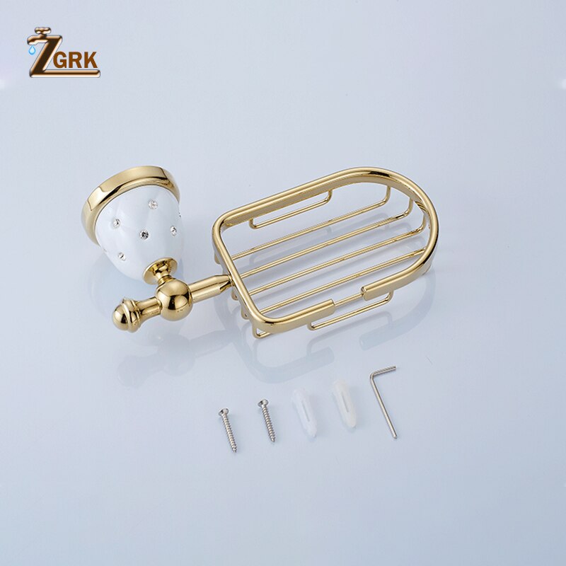 ZGRK Bathroom Holder Chrome Soap Dish Wall mounted soap box Anodizing Surface Kitchen Mounted Holder