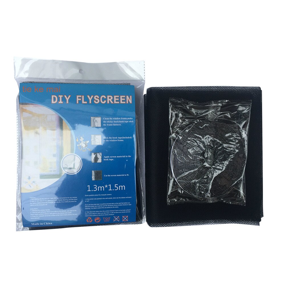 Insektsmyggnät inomhus gardin mesh insekt myggnät dörr fönster anti myggnät för köksfönster svart grå
