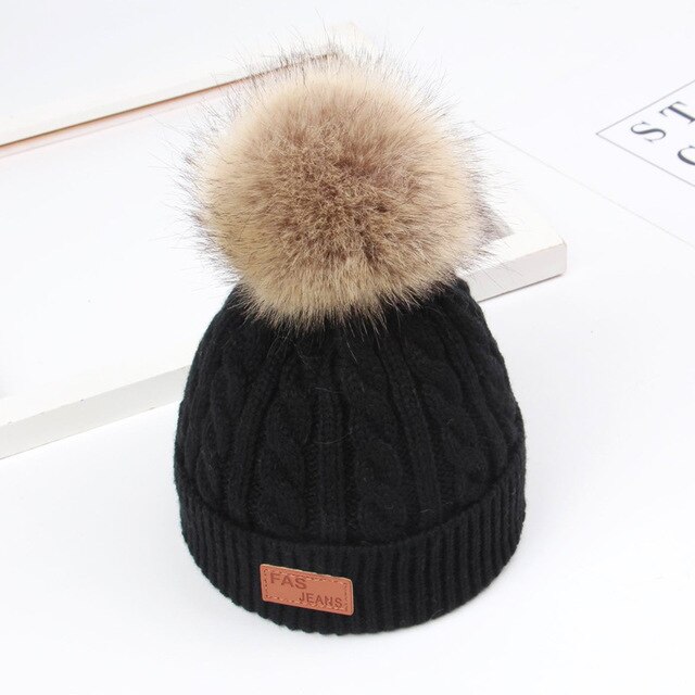 Børnehatte til at holde varmen om vinteren, koreanske babystrik hatte, moderigtige børns uldne uldkapper, drengehatte: B3