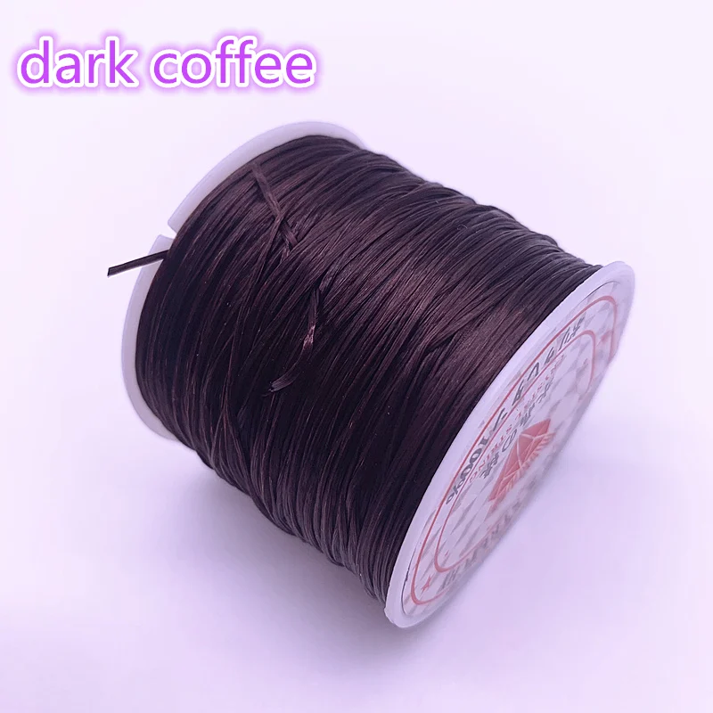 50M/Roll Bunte Flexible Elastische Kristall Linie Seil Schnur Für Schmuck Machen Perlen Armband Draht Angeln Gewinde Seil: dark coffee