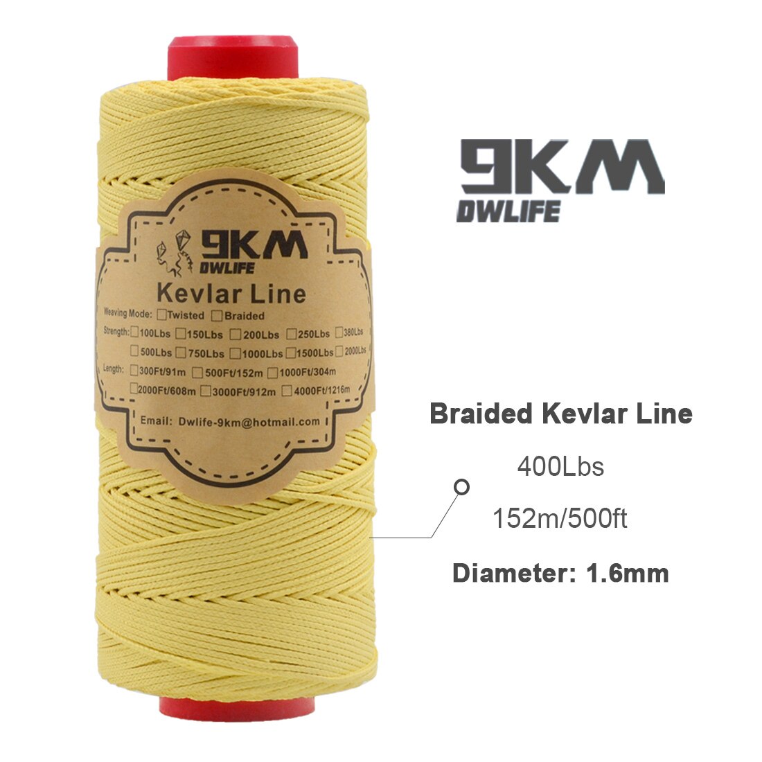 40lb-5000lb Kevlar Kite Line String for Fishing Assist Cord Kite Flying Outdoor Camping Tent Cord Low-stretch Cut-resistance: 400lb 500ft Braid