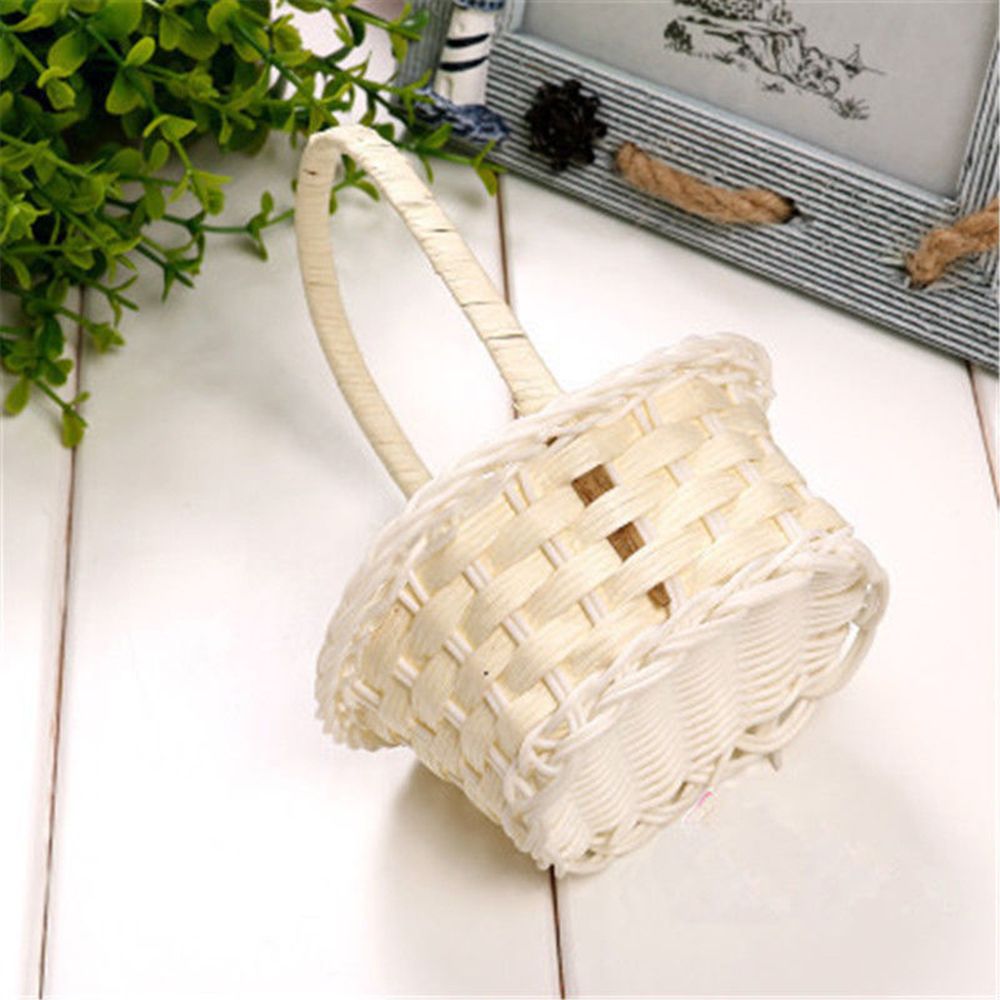 Plastic Weaving Vegetable Fruit Picnic Garden Storage Basket Box Cosmetics Organizer Wedding Party Candy Packing Basket