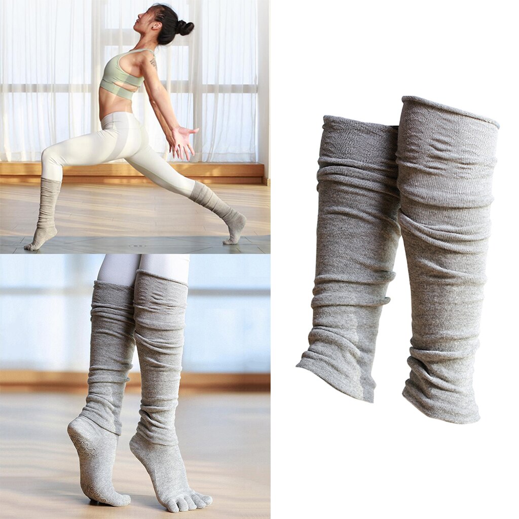 Leggings de algodón liso para mujer, calentadores de pierna 80s, , baile P: Gray