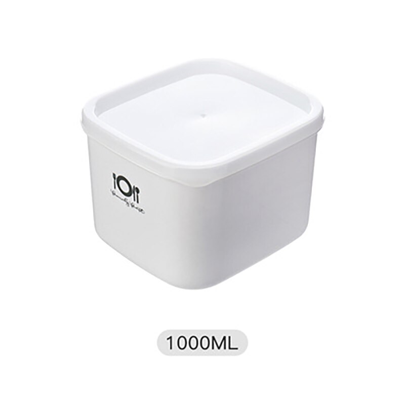 Plastic Sealed Fresh Box Refrigerator Food Fresh Bowl Microwave Heating Lunch Box Portable Bento Boxes Food Organizer Container: 1000ML