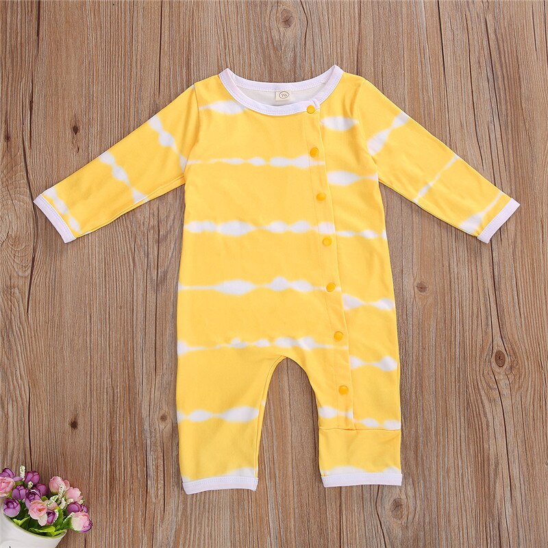 Baby Frühling Herbst Kleidung Neugeborenen Baby Mädchen Jungen binden Farbstoff Kleidung Baumwolle gestreift Strampler Baby Gesamt Nachtwäsche lässig Outfits
