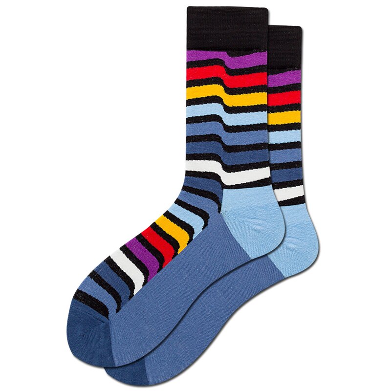 Men Socks Combed Cotton Colorful Happy Funny Sock Casual Long Mens Compression Socks Calcetines Ciclismo Hombre: WZ135-004