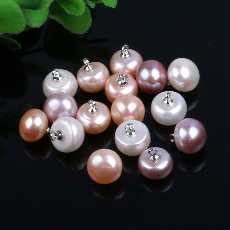 Moda Branco Pérola Natural de água doce multicolor Botão Roupas Botão de Costura Artesanato DIY Decor 7-8mm 9-10mm
