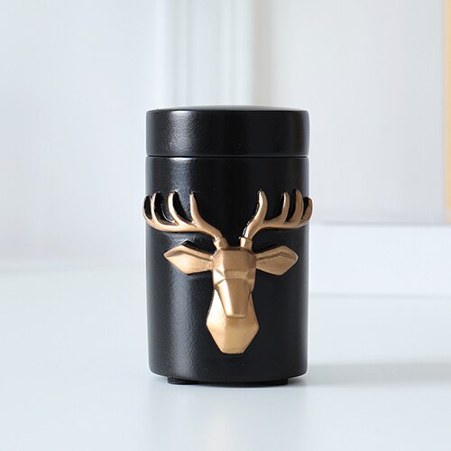 Deer Head Craft Toothpick Holder Tabel Storage Box Toothpick Dispenser Container Toothpick Dispenser: Black-R