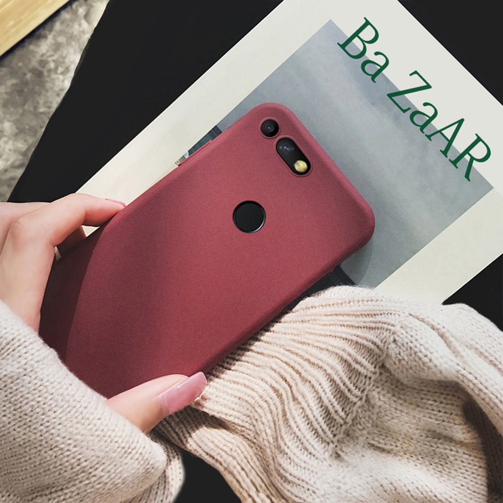 LECAYEE Matte Plain Farbe Fall für Honor Ansicht 20 Huawei Honor V20 Anti-knock Silikon Weiche Telefon Fall Abdeckung reifen Charme Rot