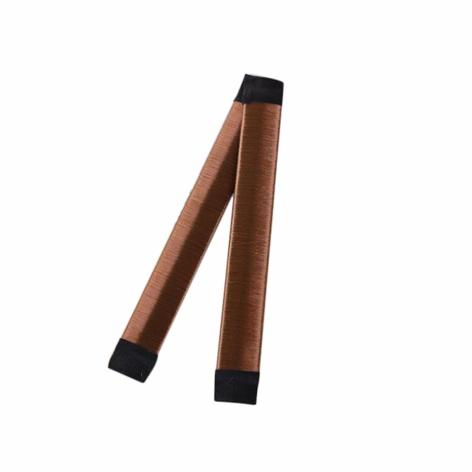 Magic Women Synthetic Twist Hair Bun Maker Donut Headband Styling Braid Holder Hair Band Easy Quick Bun Making Tool: 1-dark coffee