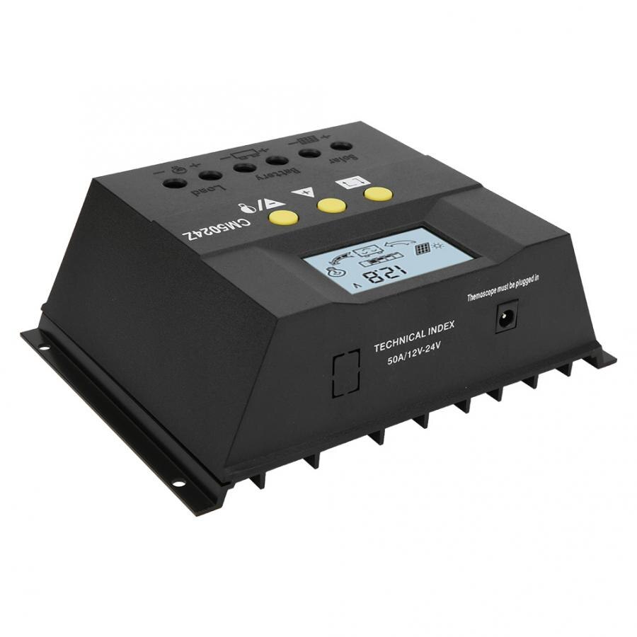 CM5024 12V24V50A Solar Laadregelaar Pwm Charger Regulator Met Temperatuursensor