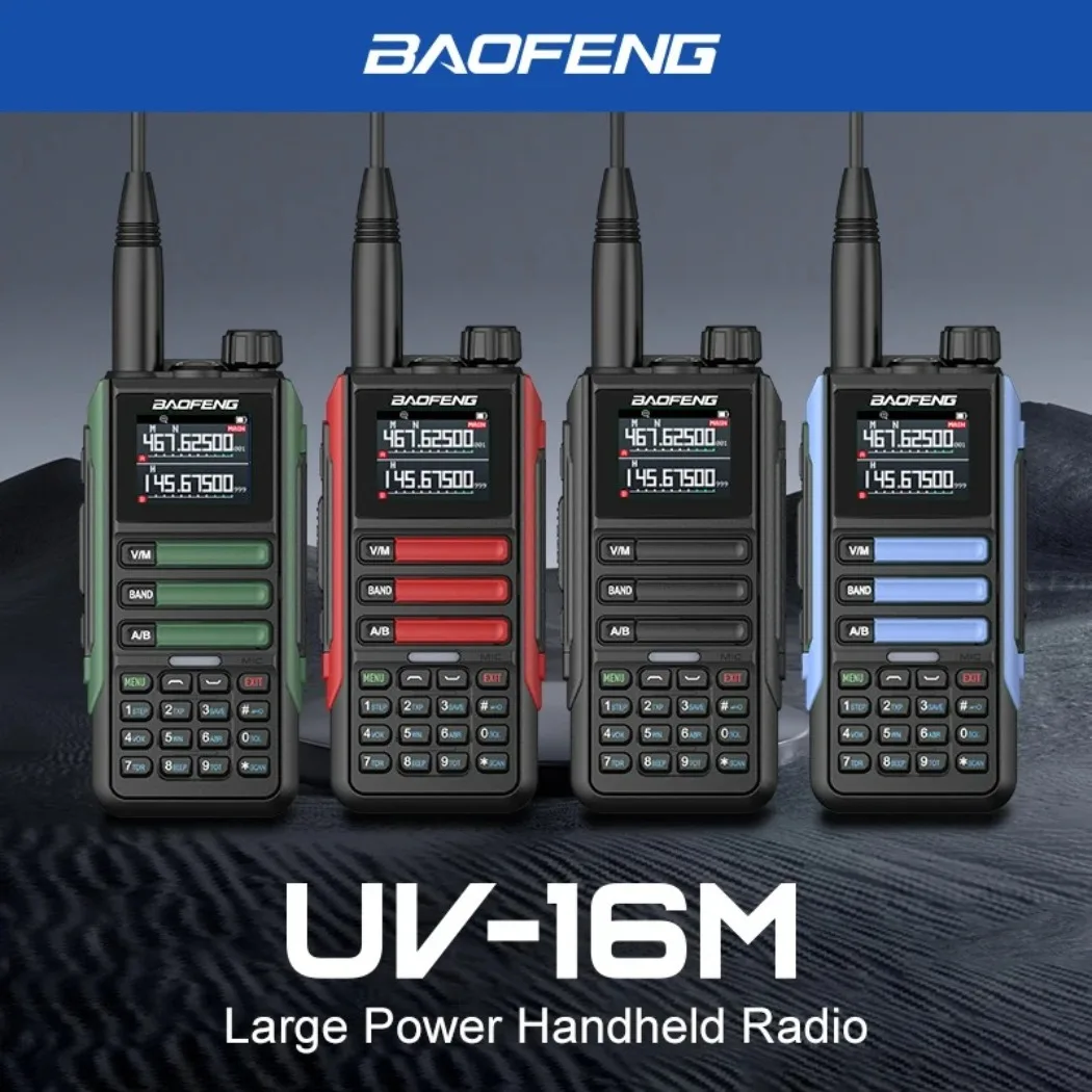 Upgrade Baofeng UV16M V2 Walkie Talkie 15W High Capacity AM FM 2-Way Radio Full Band LCD 999CH Frequency Copy NOAA Noise Reduce