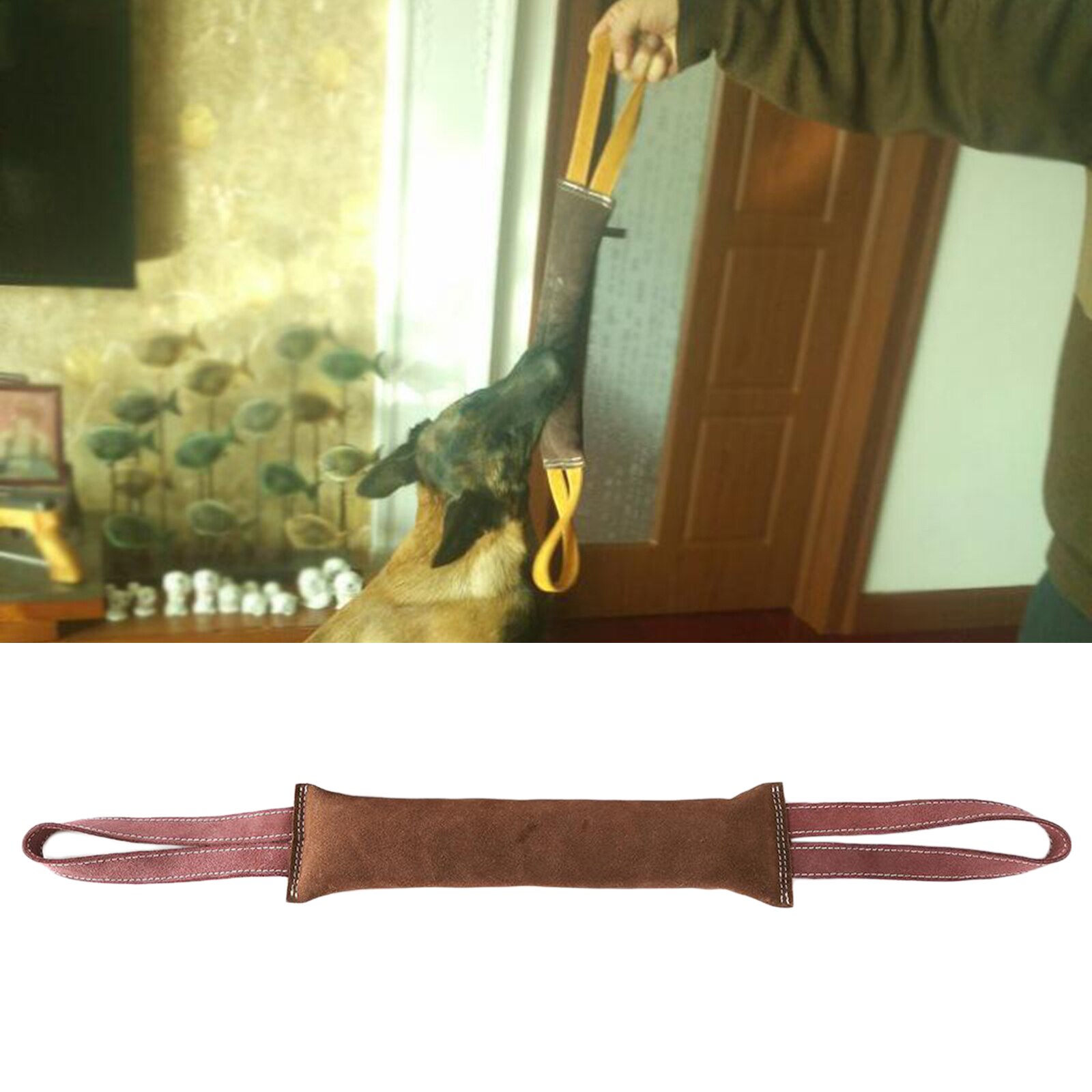 Durable Dog Bite Tug Toy with 2 Strong Handles - Dog Pull Toy Bite Pillow with