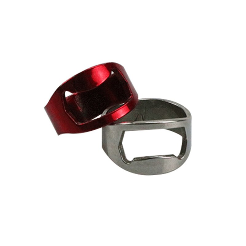 1PC multi-fonction en acier inoxydable doigt pouce couleur anneau forme bière décapsuleur anneau diamètre Chrome porte-clés