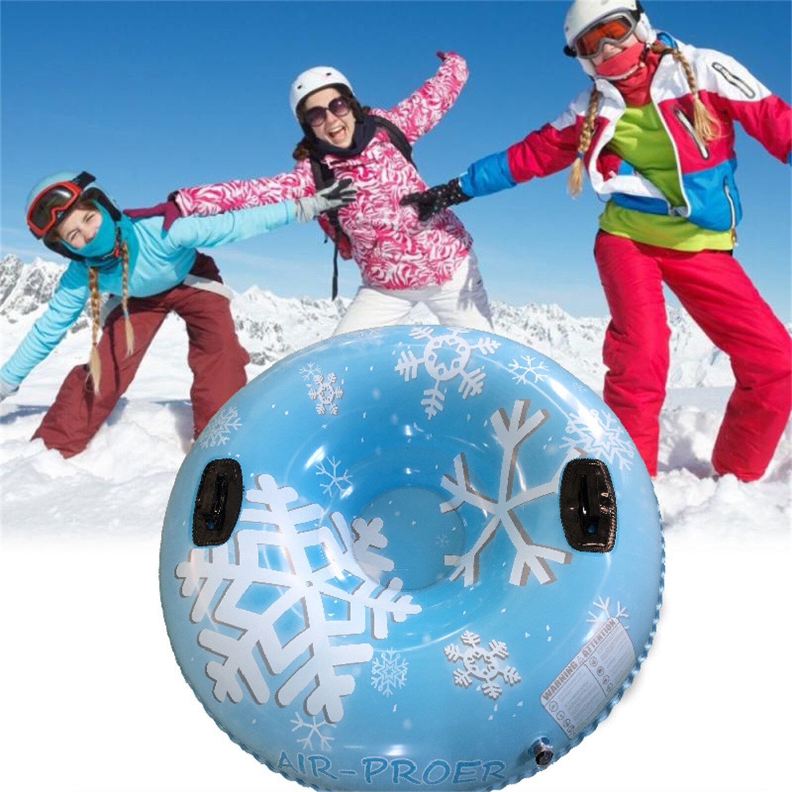 Ski Circle Skiing Board PVC Winter Inflatable Ski Circle With Handle Durable Children Adult Outdoor Snow Tube Skiing Accessories