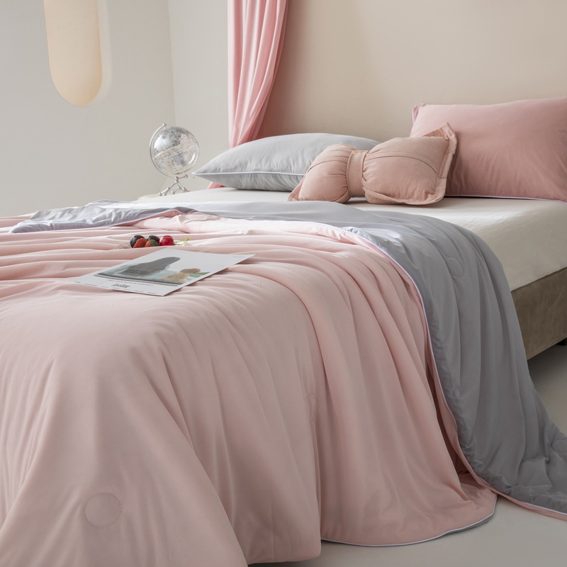 Eiscreme kühle Sommerdecke, Sommerdecke, einfarbige, maschinenwaschbare Sommer-Eisdecke für Klimaanlage: 240x230cm / Rosa