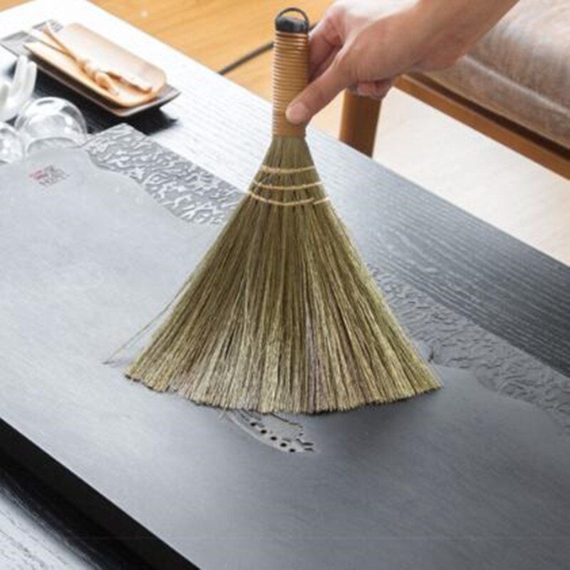 Escoba de madera de bambú para el hogar, herramienta de limpieza de suelo, pequeña, suave, Manual, para barrer
