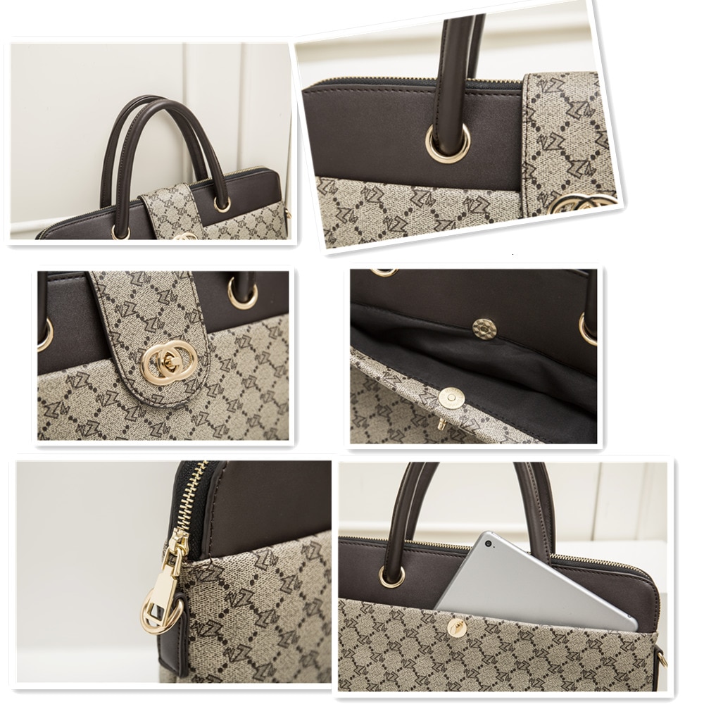 Modernos maletines de piel para ordenador portátil para mujer, bolsos de oficina para mujer, bolso de negocios de piel, bolsos de hombro para ordenador portátil