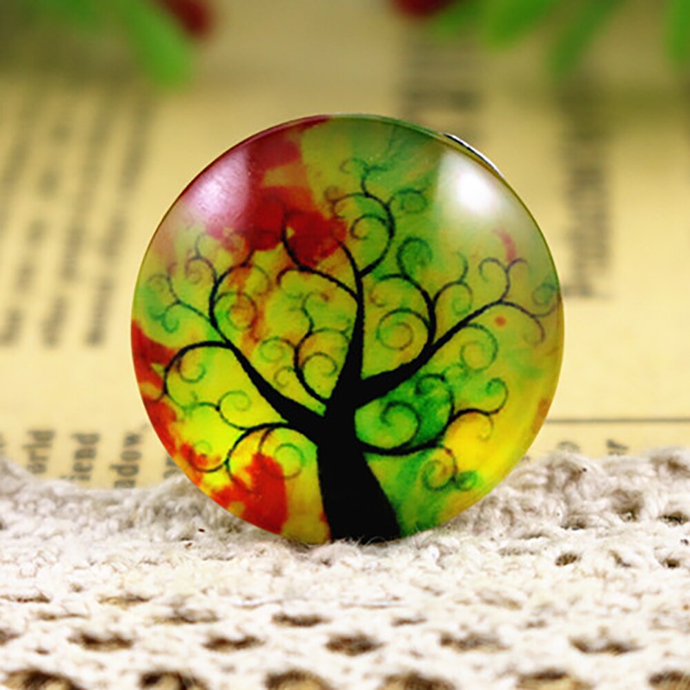 5 stuks/lot 25mm handgemaakte fotoglas cabochons (boomserie): F6-05