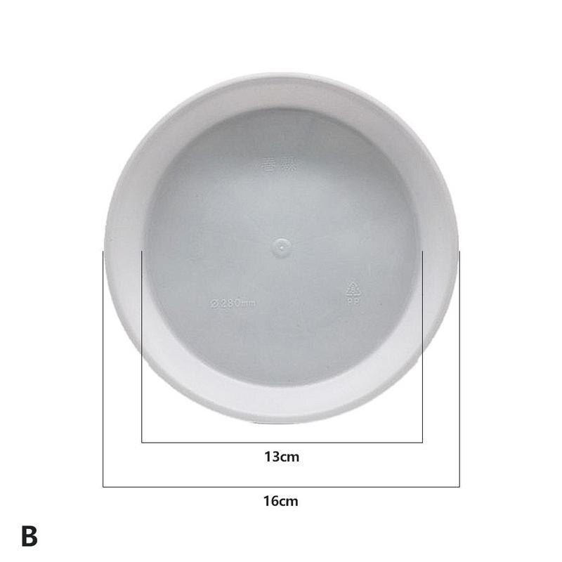 Tray Plastic Potted Flower Flat Edge Round Water Tray Orchid Storage Fleshy Water Tray Garden Gree Decoration Tool G1L1: White 160