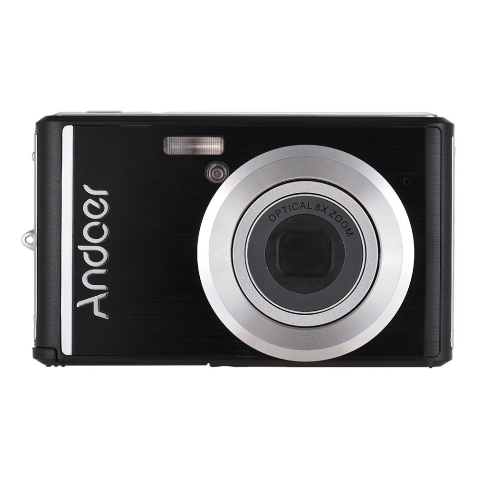 Andoer 20MP appareil photo numérique FHD caméscope vidéo avec 2 pièces Batteries rechargeables 8X Zoom optique Anti-secousse enfants de noël: Black / Camera Only