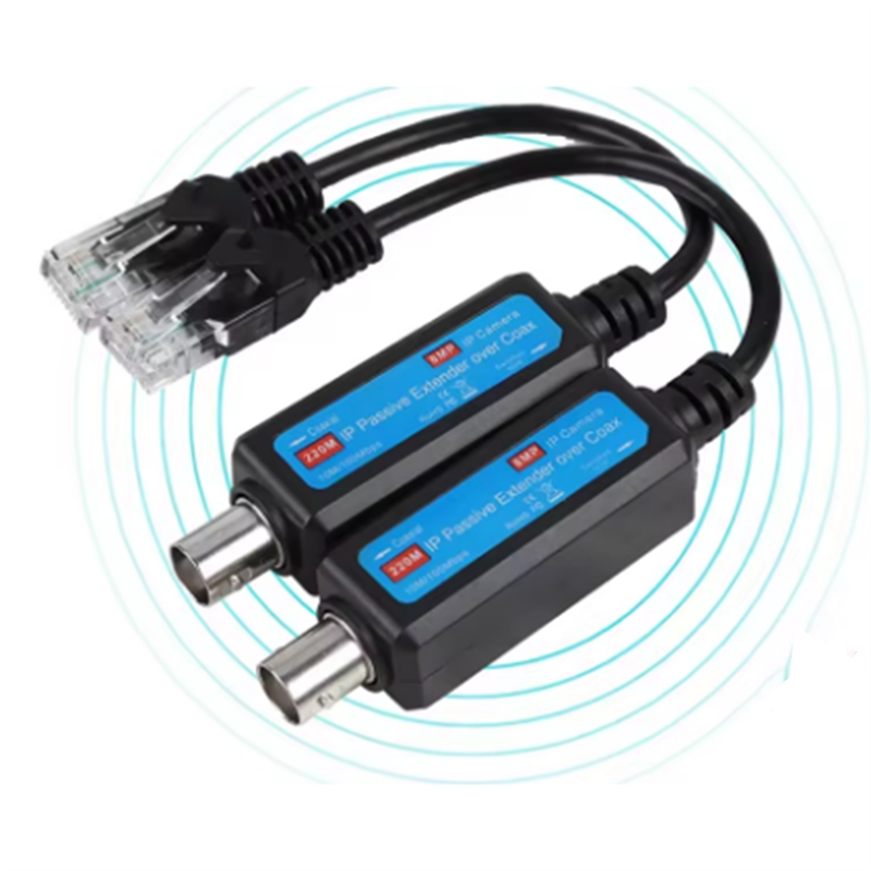 ABAC-Coaxial Transmitter Receiver Extender 1Pair 10/100Mbps 1CH Passive For IP Network For IP NVR Camera Over Coax Extender: Default Title