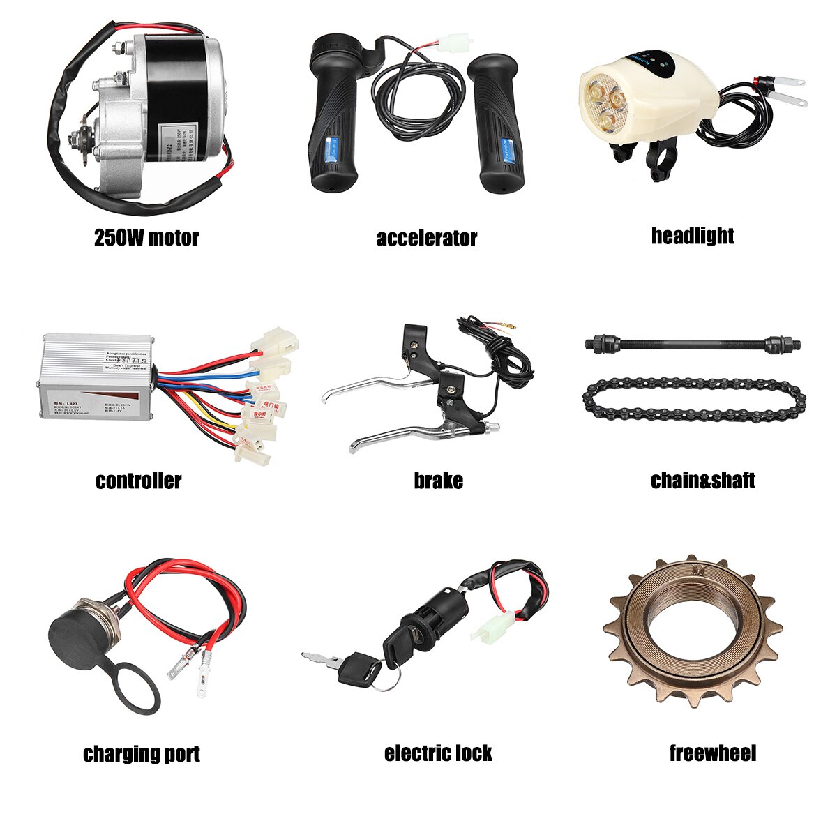 Electric Bike E-Bike Motorcycle Conversion Scooter Motor Controller Kit For 22-28&#39;&#39; Ordinary Bike Bicycle Accessories 36V 250W