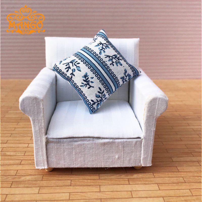 1:12 dukkehus miniatyr stue møbler enkel sofa sofa lenestol inkludert pute
