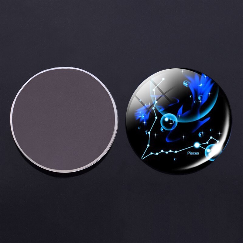 12 sterrenbeeld koelkastmagneet dierenriem glas bol rond magnetische koelkaststickers koelkastmagneet huisdecoratie: Vissen