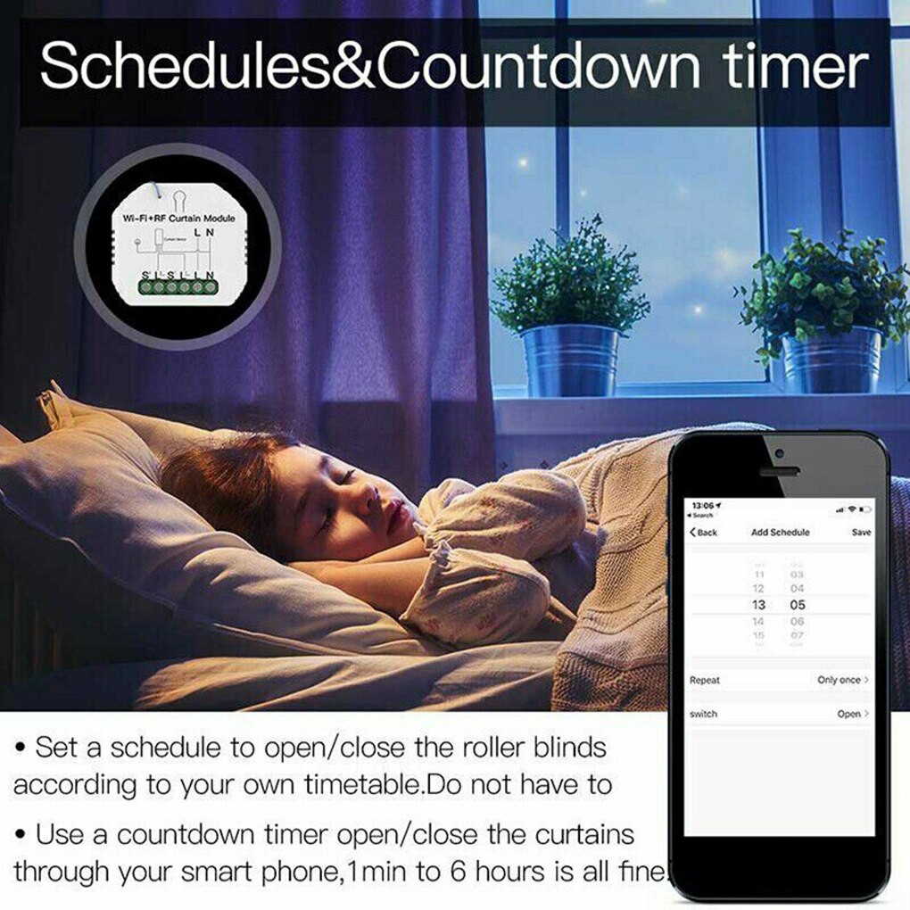 Smart Life WiFi Curtain Switch Module for Roller Shutter Blind Motor Smart Home Google Home Google Alexa Voice Control